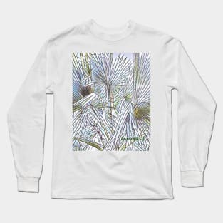 Mosaic Palm Design, Nature Design, White Palm, Palm Abstract Pattern, Palm Tree Design, Home Decor, Totes, Pillows, Palm Pillow Long Sleeve T-Shirt